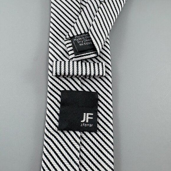 J. Ferrar Gray / Black Striped Skinny / Extra Long Men's Tie 2 1/2' x 62" - Picture 4 of 4